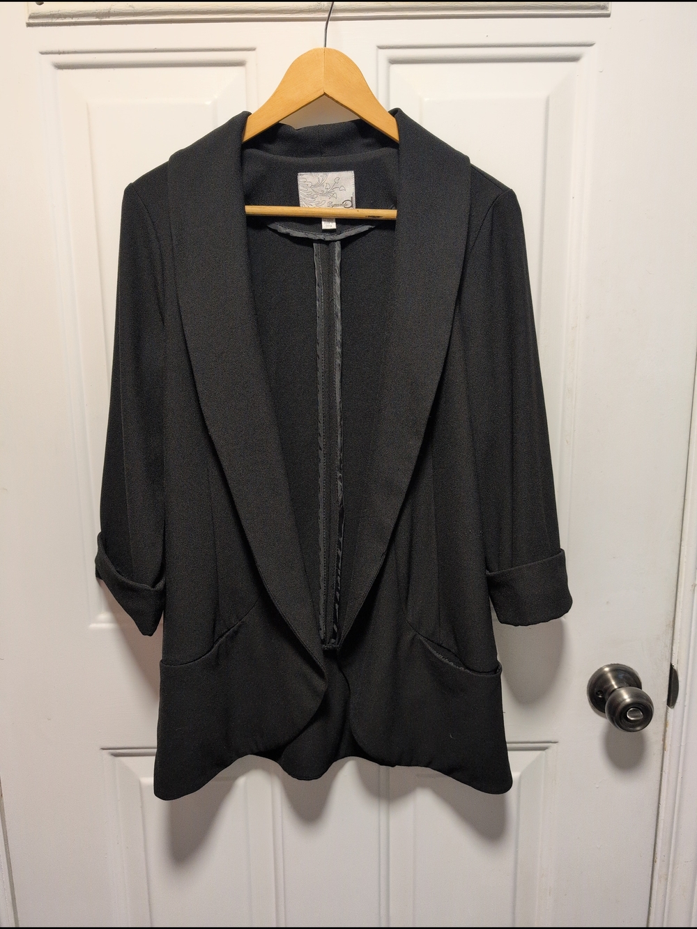 Dynamite Black Open Front Blazer - Picture 3 of 8